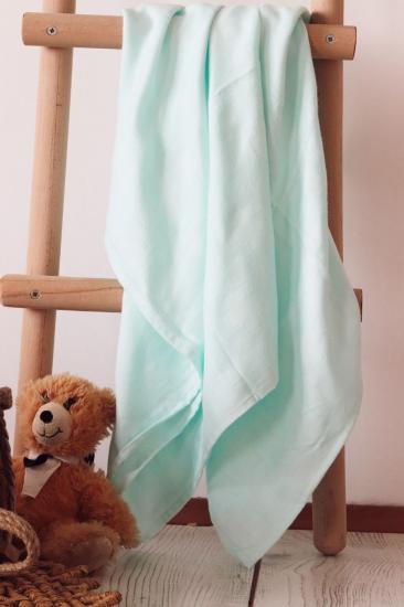 ZuBu Müslin Bebek Battaniyesi – Müslin Örtü - Mint Yeşil