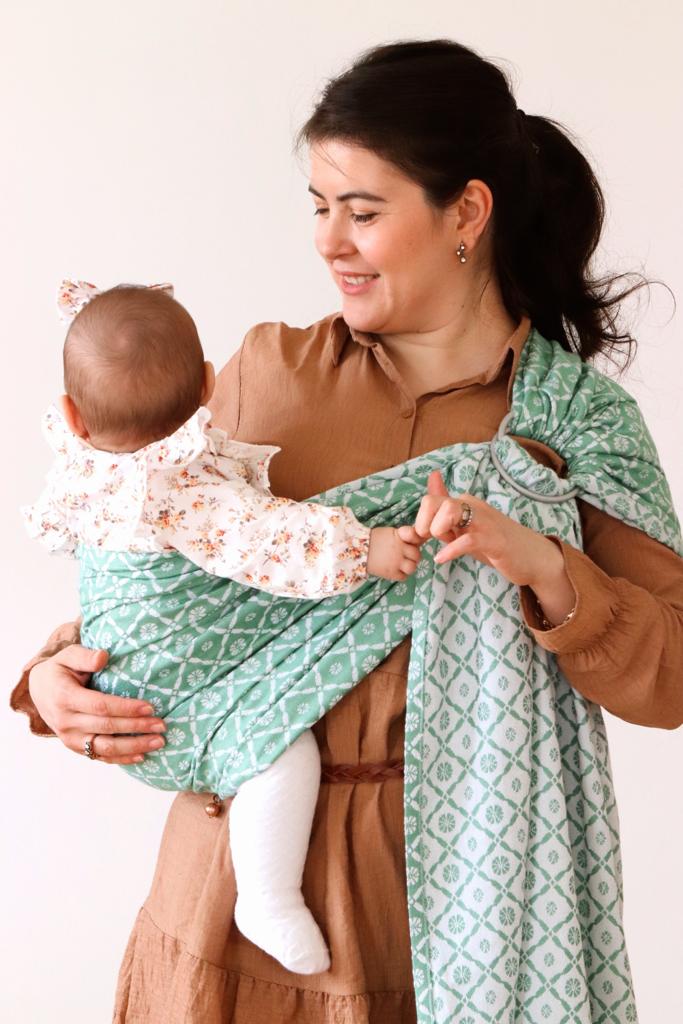 Zubu%20Ring%20Sling%20-%20Daisy%20Mint%20Green%20-%20Baby%20Carrier